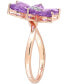 ფოტო #4 პროდუქტის Amethyst and Diamond Floral Ring