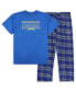 Фото #1 товара Men's Powder Blue, Gray Los Angeles Chargers Big and Tall Flannel Sleep Set