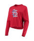 Фото #3 товара Women's Red St. Louis Cardinals Baby Jersey Cropped Long Sleeve T-shirt