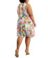 Фото #2 товара Plus Size Floral-Print Sleeveless A-Line Dress