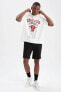 Фото #5 товара Fit Nba Chicago Bulls Lisanslı Oversize Fit Kapüşonlu Tişört
