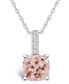 Фото #1 товара Morganite (2 Ct. T.W.) and Diamond Accent Pendant Necklace in 14K White Gold