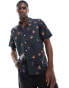 Фото #1 товара Paul Smith revere collar shirt in black floral print