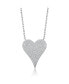 Sterling Silver with Pave Cubic Zirconia Heart Layering Necklace