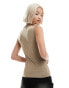 Weekday Inez slim fit tank top in beige