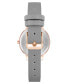 Фото #2 товара Woman's Quartz Gray Faux Leather Band and Floral Pattern Watch, 36mm