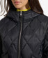 Фото #5 товара Women's Cropped Hooded Diamond Quilted Coat