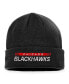 ფოტო #1 პროდუქტის Men's Black Chicago Blackhawks Authentic Pro Rink Cuffed Knit Hat