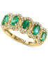 ფოტო #1 პროდუქტის EFFY® Emerald (1-1/20 ct. t.w.) & Diamond (1/4 ct. t.w.) Five Stone Halo Ring in 14k Gold