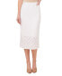 Women's Open Knit Side Slit Pull-On Midi Skirt