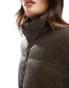 Фото #2 товара Brave Soul washed brown PU puffer jacket