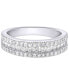 Lab-Created Diamond Three-Row Band (3/4 ct. t.w.) in Sterling Silver or 14K Gold-Plated Sterling Silver