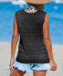 ფოტო #3 პროდუქტის Women's Open Knit V-Neck Sleeveless Cover-Up Top