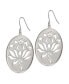 Фото #2 товара Stainless Steel Polished Flower Cut out Dangle Earrings