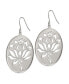 Stainless Steel Polished Flower Cut out Dangle Earrings