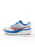 Saucony Ride 17 neutral running trainers in white and cobalt