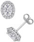 ფოტო #1 პროდუქტის Lab-Created Moissanite Oval Halo Stud Earrings (2-1/3 ct. t.w.) in Sterling Silver