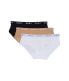DKNY 294962 Women 3-Pack Microfiber Logo Bikini Nomad/White/Black SM