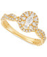 ფოტო #1 პროდუქტის Diamond Oval Halo Twist Band Engagement Ring (3/4 ct. t.w.) in 14k Gold