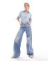 Levi's '94 baggy wide leg jeans in light blue wash with distressing Синий, W28 L31 - фото #2