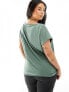 Фото #7 товара Vero Moda Curve slinky v neck t-shirt in khaki