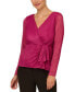 ფოტო #1 პროდუქტის Women's Metallic V-Neck Side-Tie Top