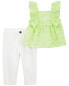 Фото #1 товара Baby 2-Piece Eyelet Top & Pant Set NB