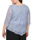 ფოტო #2 პროდუქტის Plus Size Crinkle-Pleat V-Hem Blouse