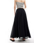 Фото #3 товара ASOS DESIGN maxi skirt with godet detail in black