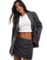 ONLY side split blazer co-ord in charcoal pinstripe