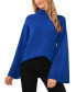 Women's Cozy Mock Neck Bell Sleeve Sweater