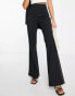 Miss Selfridge embellished flare high waist trouser with side pearl trim detail co-ord in black