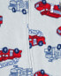 Фото #3 товара Baby Firetruck Fleece Zip-Up Footie Sleep & Play Pajamas 6M