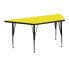 25''W X 45''L Trapezoid Yellow Hp Laminate Activity Table - Height Adjustable Short Legs