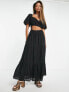 Фото #3 товара Reclaimed Vintage tie back maxi dress in black