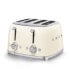 SMEG toaster TSF03CREU (Cream) - 4 slice(s) - Cream - Steel - Buttons - Level - Rotary - 50's Style - China