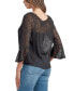 Фото #2 товара Juniors' Round-Neck Flare-Sleeve Blouse