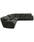 Фото #5 товара Sebaston 6-Pc. Fabric Sectional with 3 Power Motion Recliners and 1 USB Console, Created for Macy's