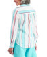 Фото #2 товара Блузка Charter Club женская полуприлегающая полосатая из льна с пуговицами, коллекция Hampton, созданная для Macy's