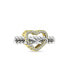 ფოტო #2 პროდუქტის Couples Forever Love Knot Motif Crystal Accent Intertwined Infinity Open Heart Bead Charm Two Tone Gold Plated Sterling Silver Fits European Bracelet