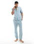 Calvin Klein pure textured sleep shirt in baby blue