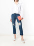 Фото #1 товара Levi's 501 Premium Buttom Fly Cropped Distressed High Rise Straight Womens Jeans