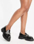 Фото #4 товара ASOS DESIGN Wide Fit Mai chunky chain loafers in black patent
