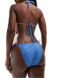 Фото #2 товара Brave Soul tie up bikini bottoms in denim blue