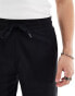 Hollister 9inch tech logo sweat shorts in black