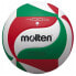 Фото #1 товара Волейбольный мяч Molten 4000 Boлейбольный размер 5, 18 панелей, ламинат, бутиловая камера, синтетическая кожа, цвет красный/зеленый/белый