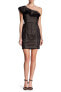 Фото #1 товара J.Crew 153989 Women's One-Shoulder Flutter Cap Sleeves Eyelet Dress Black Sz. 4