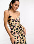 Never Fully Dressed slip midaxi dress in leopard print