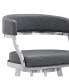 Фото #13 товара Saturn 26" Counter Height Swivel Gray Artificial leather and Brushed Stainless Steel Bar Stool
