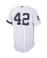 Фото #2 товара Men's Mariano Rivera White, Navy New York Yankees Home 2000 Cooperstown Collection Authentic Jersey